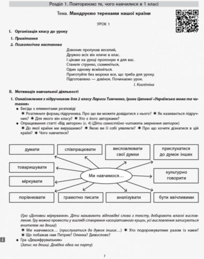 Ukrainian language and reading. 2nd class. Guidelines. To the textbook L. Timchenko, I. Tsepova. In 2 parts. Part 1 / Українська мова та читання. 2 клас. Методичні рекомендації. До підручника Л. Тимченко, І. Цепової. У 2-х частинах. Частина 1 Татьяна Яцук 978-617-09-5989-8-6