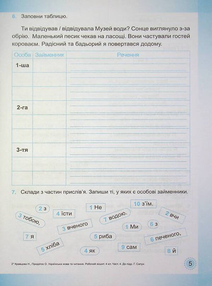 Ukrainian language and reading. A workbook. 4th grade In 2 parts. Part 2 (under the guidance of H. Sapun) / Українська мова та читання. Робочий зошит. 4 клас. У 2-х частинах. Частина 2 (до підруч. Г. Сапун) Надежда Кравцова, Ольга Придаток 978-966-07-3991-8-4