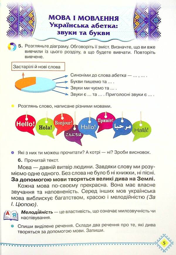 Ukrainian language and reading. Textbook. 4th grade Part 1 / Українська мова та читання. Підручник. 4 клас. Частина 1 Марьяна Захарийчук 9789663498560-6