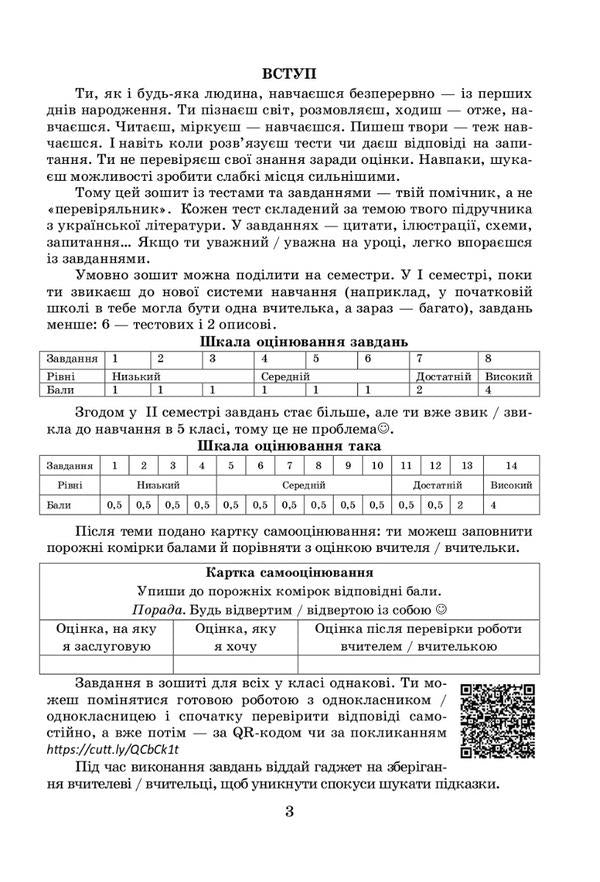 Ukrainian literature. 5th grade Diagnostic works / Українська література. 5 клас. Діагностувальні роботи Олеся Калинич 978-966-308-859-4-2