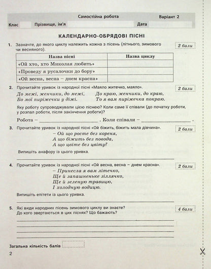 Ukrainian literature. 6th grade Control of learning results / Українська література. 6 клас. Контроль результатів навчання Александр Заболотный, Виктор Заболотный 978-966-945-371-6-4