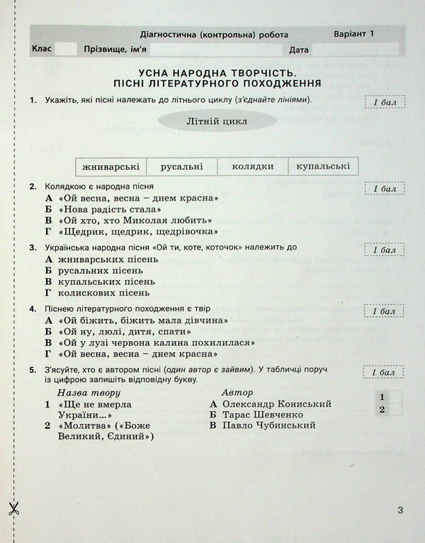 Ukrainian literature. 6th grade Control of learning results / Українська література. 6 клас. Контроль результатів навчання Александр Заболотный, Виктор Заболотный 978-966-945-371-6-5