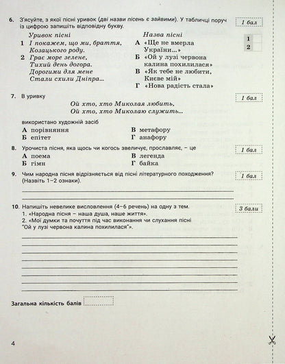 Ukrainian literature. 6th grade Control of learning results / Українська література. 6 клас. Контроль результатів навчання Александр Заболотный, Виктор Заболотный 978-966-945-371-6-6