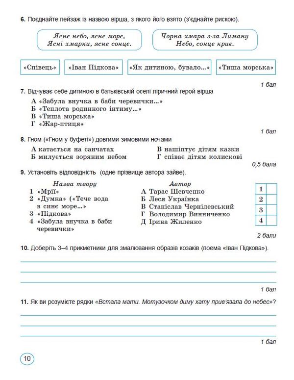 Ukrainian literature. 6th grade Notebook for final assessment and project activities / Українська література. 6 клас. Зошит для підсумкового оцінювання та проєктної діяльності Александр Заболотный, Виктор Заболотный 978-966-11-1354-0-4