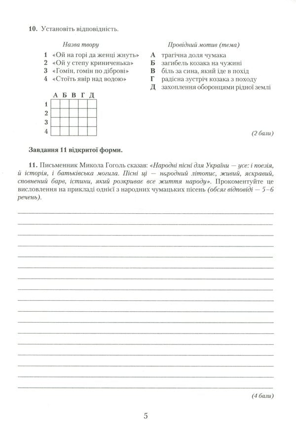 Ukrainian literature. 7th grade. Notebook for control works / Українська література. 7 клас. Зошит для контрольних робіт Александр Авраменко 978-966-349-849-2-5