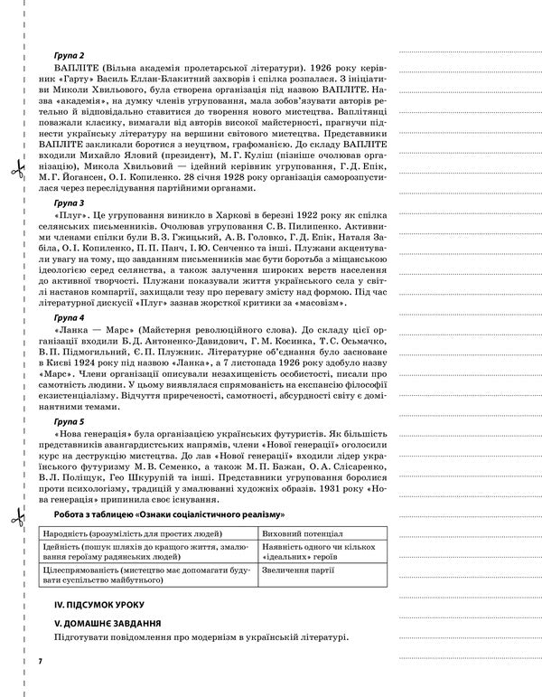 Ukrainian literature. Grade 11. First semester / Українська література. 11 клас. І семестр О. Слюнина 9786170037039-6