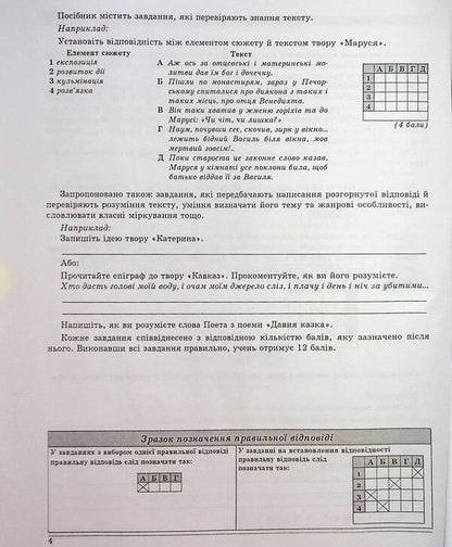 Ukrainian literature. Grade 9. Control test tasks / Українська література. 9 клас. Контрольні тестові завдання Елена Курылина, Галина Земляная 978-617-539-250-8-5