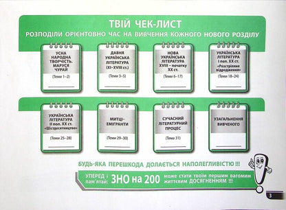 Ukrainian literature. Intensive workbook. Modern preparation for external examinations / Українська література. Зошит-інтенсив. Сучасна підготовка до ЗНО Наталия Золочевская 978-966-496-528-3-4