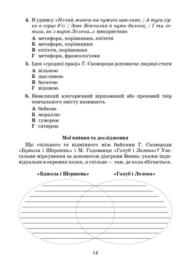 Ukrainian literature. Notebook of my achievements. 6th grade / Українська література. Зошит моїх досягнень. 6 клас Тамила Яценко, Галина Ивашина, Ирина Тригуб 978-966-349-954-3-4