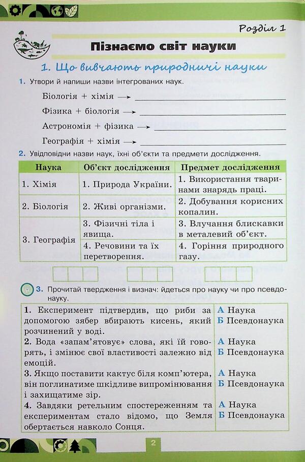 We Know Nature. Grade 6. Workbook To The Textbook / Пізнаємо Природу. 6 клас. Робочий зошит до підручника Oksana Chukhlib, Catherine Levada / Оксана Чухлиб, Катерина Левада 9789669914446-5
