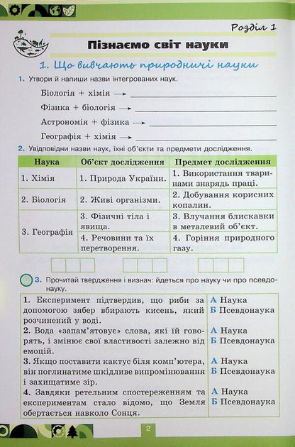 We Know Nature. Grade 6. Workbook To The Textbook / Пізнаємо Природу. 6 клас. Робочий зошит до підручника Oksana Chukhlib, Catherine Levada / Оксана Чухлиб, Катерина Левада 9789669914446-5