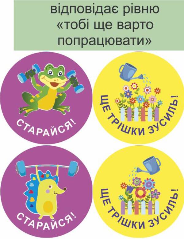 We will succeed in everything! Set #5. Stickers for mutual evaluation / Нам усе вдасться! Комплект №5. Наліпки для взаємооцінювання Леся Вознюк -3