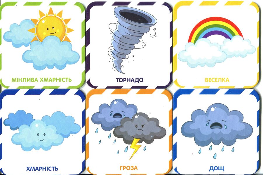 Weather. Natural phenomena on cards / Погода. Природні явища на картках  -3
