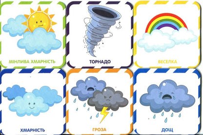 Weather. Natural phenomena on cards / Погода. Природні явища на картках  -3