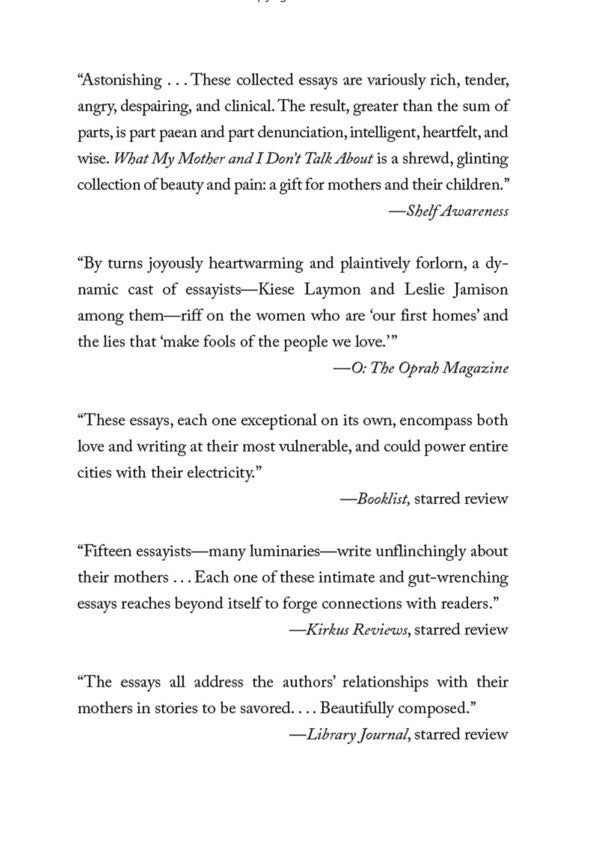 What My Mother And I Don't Talk About: Fifteen Writers Break The Silence / Author not specified 9781982107352-5