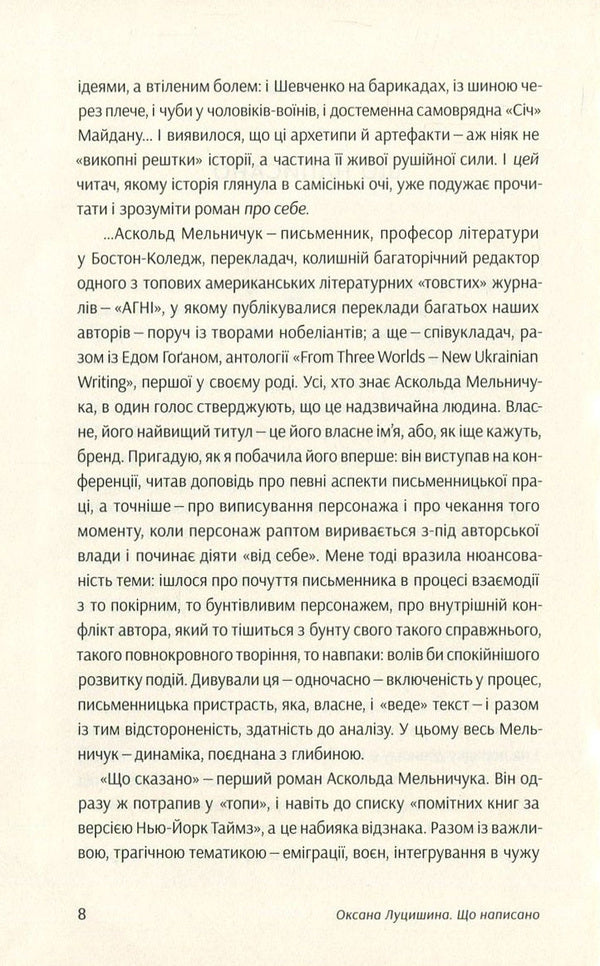What is said / Що сказано Аскольд Мельничук 978-617-7286-20-1-6