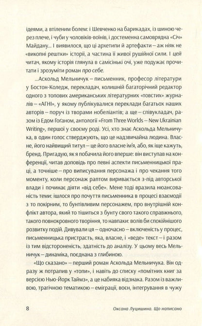 What is said / Що сказано Аскольд Мельничук 978-617-7286-20-1-6