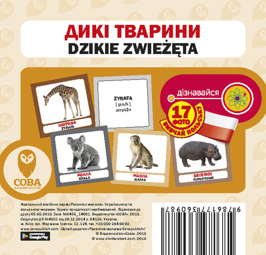 Wild Animals. Set Of Cards / Дикі тварини. Набір карток / Author not specified 9786177360987-1