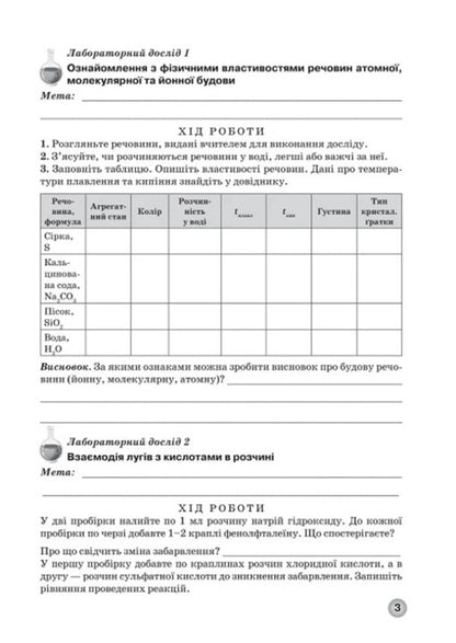 Workbook For Practical Work And Thematic Control Of Knowledge In Chemistry For Students Of The 8Th Grade / Зошит для практичних робіт та тематичного контролю знань з хімії для учнів 8 класу Elena Ivanashchenko, Andrey Putnikov / Олена Іванащенко, Андрій Путніков 9789661650847-2