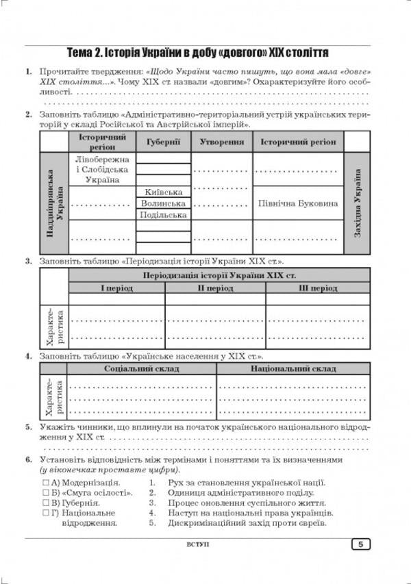 Workbook On The History Of Ukraine. 9Th Grade / Робочий зошит з історії України. 9 клас Julia Huk, Alexander Huk / Юлія Гук, Олександр Гук 9789664965511-6