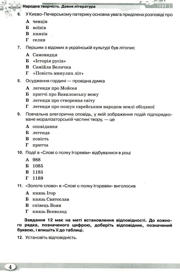Workbook for control evaluation of Ukrainian literature. Grade 9 / Зошит для контрольного оцінювання з української літератури. 9 клас Нина Бернадская, Людмила Коваленко 978-617-7485-52-9-4