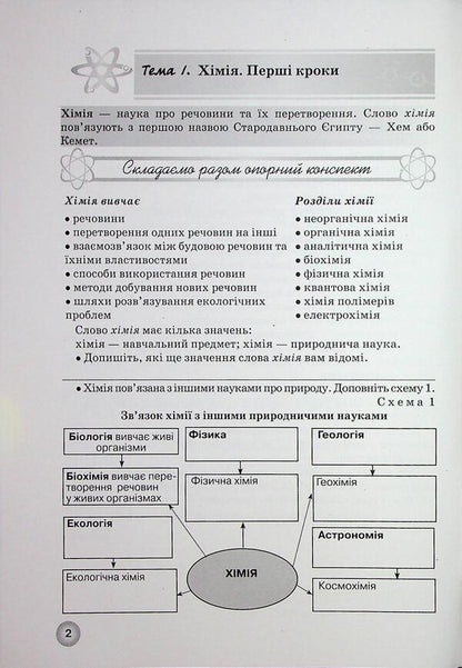 Workbook from the chemistry of the 7th grade student / Робочий зошит з хімії учня 7 класу Елена Иванащенко, І. Михайлова 9786177735044-4