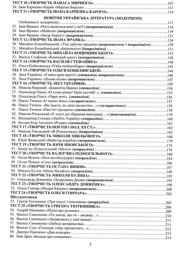 Workbook on Ukrainian literature for preparation for external examinations. Theory, tests and tables for generalization / Воркбук з української літератури для підготовки до ЗНО. Теорія, тести й таблиці для узагальнення Ольга Воронина 978-617-7953-23-3-5