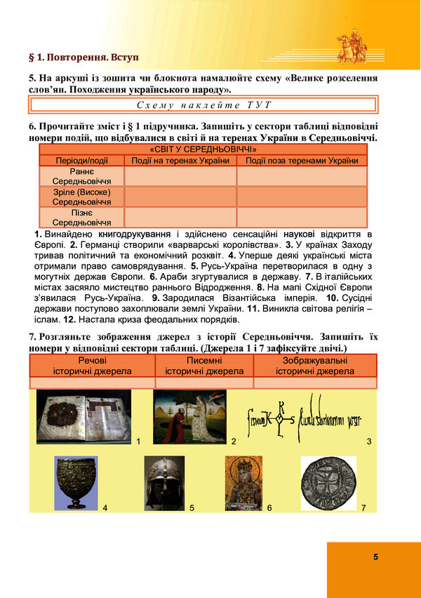 World History. Complex workbook. 7th grade / Всесвітня історія. Комплексний робочий зошит. 7 клас Валерий Островский, Ирина Васылькив 978-966-308-790-0-4