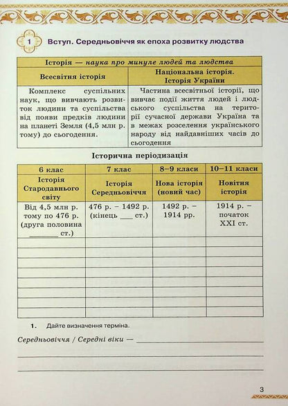 World History. Grade 7. Notebook for self -work / Всесвітня Історія. 7 клас. Зошит для самостійної роботи Ирина Дрибныця, Виталий Дрибныця 978-966-991-355-5-4
