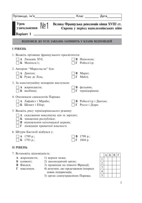 World History. Notebook for generalization lessons. Grade 9 / Всесвітня історія. Зошит для уроків узагальнення. 9 клас Александр Савельев 978-966-10-0407-7-4