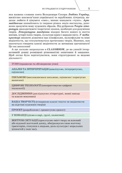 World Literature. 5th grade / Зарубіжна література. 5 клас Ольга Николенко, Лидия Мацевко-Бекерская, Наталия Рудницкая 978-966-580-673-8-6