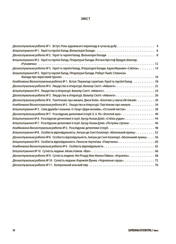 World Literature. 7th grade. All diagnostic works / Зарубіжна література. 7 клас. Усі діагностувальні роботи Мария Коновалова, Галина Фефилова 9786170042477-2