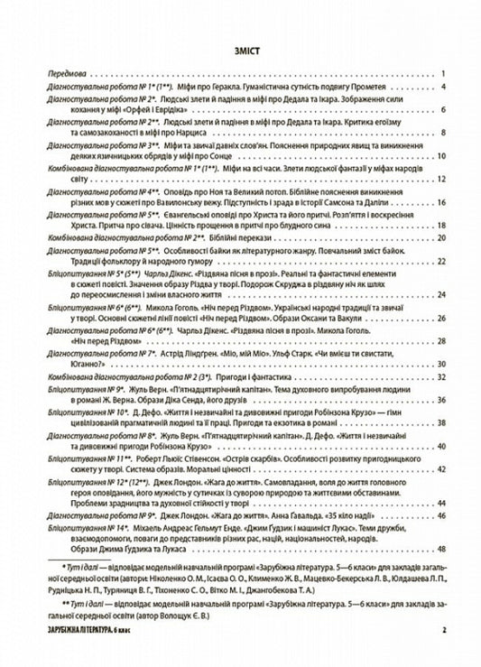 World Literature. All diagnostic works. 6th grade Assessment / Зарубіжна література. Усі діагностувальні роботи. 6 клас. Оцінювання Галина Фефилова 9786170041548-2