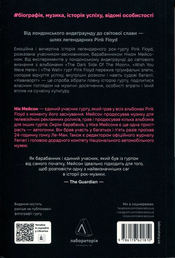 inside out Personal history of Pink Floyd / Навиворіт. Особиста історія Pink Floyd  978-617-8621-81-0-2