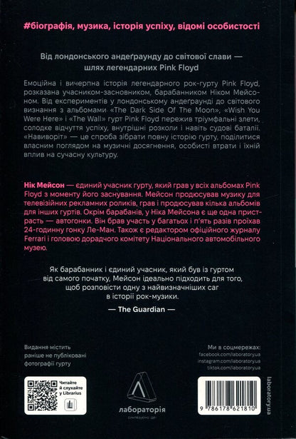 inside out Personal history of Pink Floyd / Навиворіт. Особиста історія Pink Floyd  978-617-8621-81-0-2