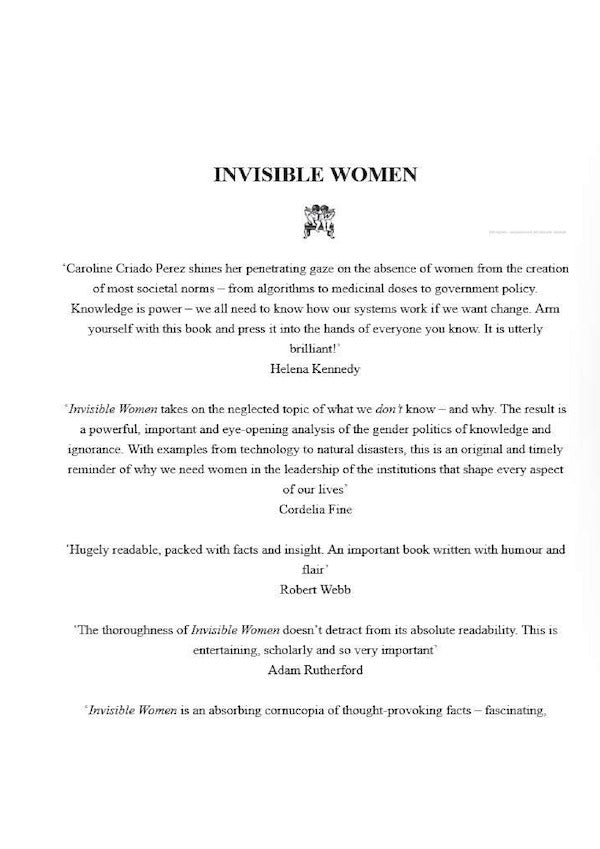 invisible women. Exposing Data Bias in a World Designed for Men / Invisible Women. Exposing Data Bias in a World Designed for Men Кэролайн Перес 9781784706289-3