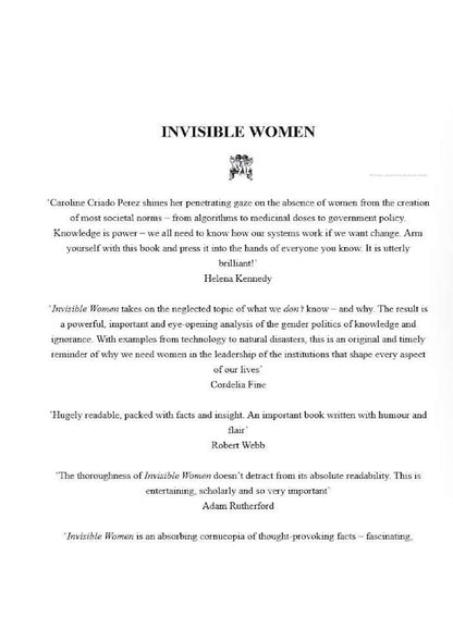 invisible women. Exposing Data Bias in a World Designed for Men / Invisible Women. Exposing Data Bias in a World Designed for Men Кэролайн Перес 9781784706289-3